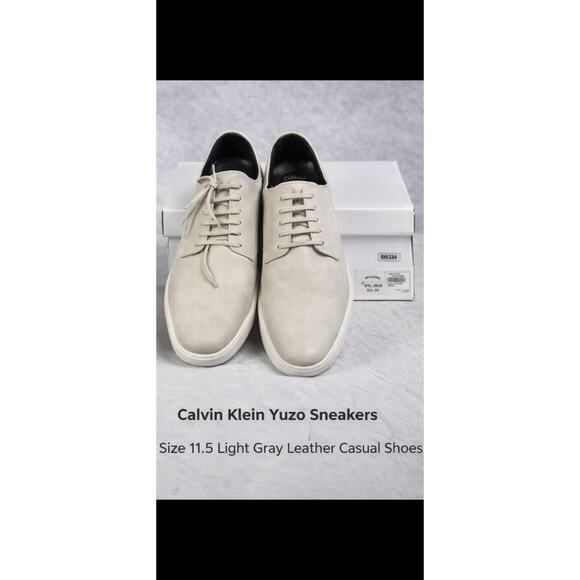 Calvin Klein Yuzo Sneakers Mens 11.5 Cream Leather Casual Lace Up New main image 8